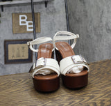 Madden Girl Womens Vivv Block Heeled Sandal Heels VIVV01J1 Bone Paris Brown 8.5M