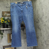 Levi's 726 High Rise Flare Womens Jeans Button Fly Take a Walk Blue 22W