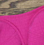DKNY Womens Textured Molded Balconette Bikini Swim Top DIMTS470 Wildberry Pink L