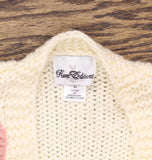 Rare Editions Girls Bow Crochet Open Front Cardigan F757105 Cream / Pink 6X