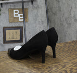 On 34th Womens Jeules Pointed-Toe Slip-On Pumps 10019803700 Black Microsuede 11M