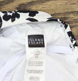 Island Escape Monterey V-Neck Tankini Top N760933 Black / White 12