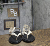 A New Day Womens Tarin Ankle Wrap Thong Sandals 92562724 Cream Black 6M