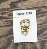 Open Edit 2 Pack Abstract Modern Twist Sphere Ring Set Gold Yellow 7