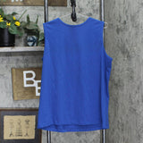 Easy Essentials Womens Cotton Knit Sleeveless T-Shirt Top Royal Blue XL
