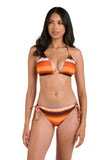 La Blanca Womens Halter Bikini Swimsuit Top LB5RX80 Sunset Orange Multi 16
