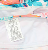 Swim Solutions Printed Shirred Tankini Swim Top Tropic Twist White Multi 16