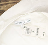 And Now This Womens Faux Wrap Poplin Shirt Bright White S
