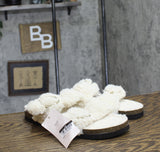 Auden Womens Jane Two Band Buckle Slide Slippers 91308535 Cream Off White 11M