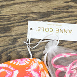 Anne Cole Foulard Twist Womens Bandeau Bikini Swim Top Tie Dye Foulard Pink M