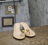 INC International Concepts Brisa Embellished Vinyl Sandals Dark Almond Brown 7M