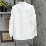 Lands' End Womens Roll Sleeve Linen Button Up Shirt 498793-Sample