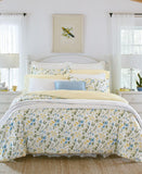 Laura Ashley Meadow Floral Cotton 3-Pc. Duvet Cover Set Blue Multi Queen