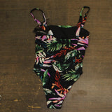 Carmen Marc Valvo Womens Ruched One Piece Swimsuit C5P529 Organic Bloom Black 4
