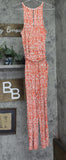 Studio by JPR Womens Knit Printed Sleeveless Jumpsuit Peach Echo Orange Multi L
