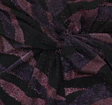 Siena Womens Metallic Side-Twist Long Sleeve Faux Wrap Mini Dress Purple Multi 8