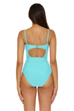 Becca Womens Standard Monte Carlo One Piece Swimsuit 221057 Oasis Blue M