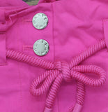 DKNY Rope Tie Front Zip Fly Wide Leg Pant P5DKFB17 Vivid Pink 2