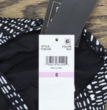 Island Escape Womens Tankini Swim Top Black / White 6