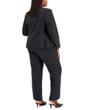 Le Suit Womens Plus Size Single-Button Blazer Slim-Fit Suit Pantsuit Black` 20W