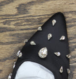 A New Day Womens Katia Heels Satin Rhinestone Mules 94663377 Black 6M
