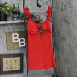 Wild Fable Womens Rosette Mini Babydoll Holiday Dress 91907817 Red 2XS
