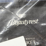 Beautyrest Waffle Weave Lightweight Breathable Cotton Blanket Indigo Blue Twin