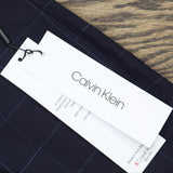 Calvin Klein X-Fit Extra-Slim Fit Navy Windowpane Pants Navy Plaid Blue 36x34