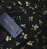 Tommy Hilfiger Womens Printed Ruched-Waist Dress A4IJ114A Black / Gold 2