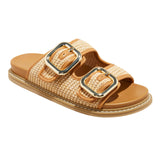 Universal Thread Womens Collin Double Buckle Footbed Sandals Tan Brown 7M