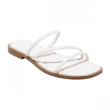 Universal Thread Womens Louie Strappy Slide Sandals Cream Off White 7.5M