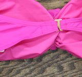 Kate Spade New York Womens Bandeau Bralette Swim Bikini Top Radiant Pink M