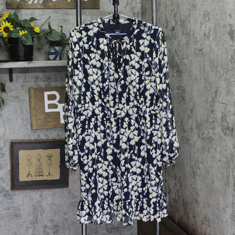 Tommy Hilfiger Woven Floral-Print Peasant Dress Sky Captain Blue / Deep Maize 14