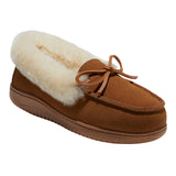 Dluxe By Dearfoams Shearling Moc with Fur Casing Slippers Chestnut Brown 7M