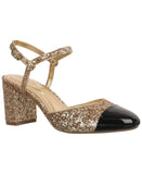 On 34th Womens Dotti Captoe Pumps Glitter Patent 10018689900 Gold / Black 8.5M