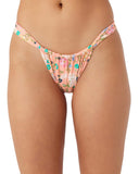 O'Neill Kelly Floral Solimar Scrunch Swim Bikini Bottom Pink / Orange Multi M