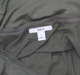 Bar III V-Neck Mixed-Media Mesh Knit Tunic Hi-Lo Shirt Top Dusty Olive Green L