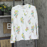 Style & Co. Cotton Printed Henley Top 100142569MS Retro White Multi M