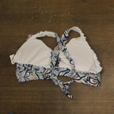 Raisins Curve Keyhole Bikini Top with Front Tie L840808 Multi Blue 22W