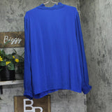 Calvin Klein Solid Ruffled-Collar Tie-Neck Top Klein Blue 3X