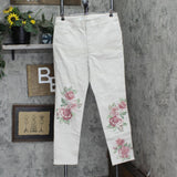 DG2 Womnes Classic Stretch Artwork Printed Jeans 728914 Khaki Camo Brown 14 Tall
