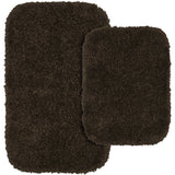Garland Rug Shaggy Washable Nylon Bath Rug Set Chocolate Brown 2-Piece