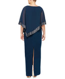 SLNY Womens Plus Size Asymmetrical-Overlay Gown Dress 166e4165912687