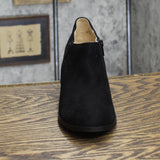 Journee Collection Womens Sanzi Faux Suede Booties SANZI Black 8.5M