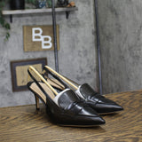 Lauren Ralph Lauren Khloe Leather Slingback Loafer Pump 802982850001 Black 8.5M