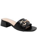 Jones New York Womens Uniqua Block Heel Dress Sandals Black Crinkle 7.5M