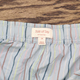 State Of Day Womens Striped Poplin Boxer Shorts Thin Vertical Stripe Blue 2X