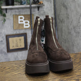 Wild Fable Womens Honor Boots Faux Suede Platform Combat Boots Dark Brown 9M