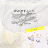 Warner's Women's No Pinching Lace Microfiber Hi-Cut Panties Vanilla Ivory M