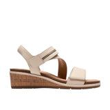 Clarks Kacha Wave Low Wedge Sandal 26186963 Cream Brown 9.5M